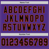 Custom Purple Black-Orange Mesh Authentic Throwback Football Jersey