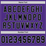 Custom Purple Black-Gray Mesh Authentic Throwback Football Jersey