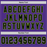 Custom Purple Black-Neon Green Mesh Authentic Throwback Football Jersey