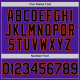 Custom Purple Black-Orange Authentic Throwback Baseball Jersey
