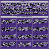 Custom Purple Black-White Authentic Baseball Jersey