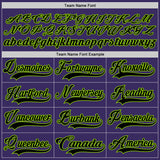 Custom Purple Black-Neon Green Hockey Jersey
