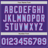 Custom Purple Light Blue-Pink Authentic Baseball Jersey