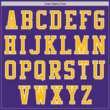 Custom Purple Gold-White Authentic Baseball Jersey