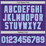 Custom Purple Light Blue-White Authentic Baseball Jersey