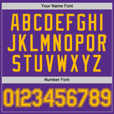Custom Purple Gold Authentic Throwback Basketball Jersey