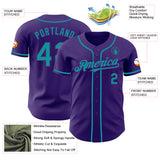 Custom Purple Teal Authentic Baseball Jersey