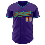 Custom Purple Texas Orange Teal Black-White Authentic Baseball Jersey