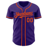 Custom Purple Orange Authentic Baseball Jersey