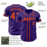 Custom Purple Orange Authentic Baseball Jersey
