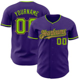 Custom Purple Neon Green Black-Old Gold Authentic Baseball Jersey