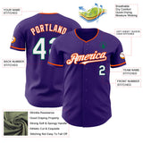 Custom Purple White Orange-Kelly Green Authentic Baseball Jersey