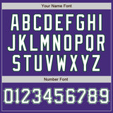 Custom Purple White Green-Gray Authentic Baseball Jersey