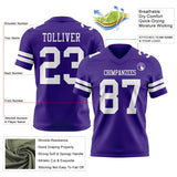 Custom Purple White Mesh Authentic Football Jersey