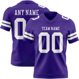 Custom Purple White Mesh Authentic Football Jersey