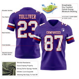 Custom Purple White-Red Mesh Authentic Football Jersey