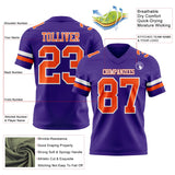 Custom Purple Orange-White Mesh Authentic Football Jersey