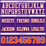 Custom Purple Orange-White Mesh Authentic Football Jersey