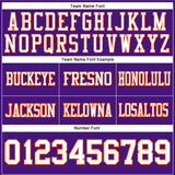 Custom Purple White-Orange Mesh Authentic Football Jersey