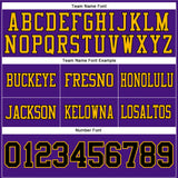 Custom Purple Black-Gold Mesh Authentic Football Jersey