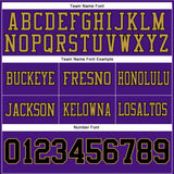 Custom Purple Black-Old Gold Mesh Authentic Football Jersey