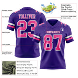 Custom Purple Pink-White Mesh Authentic Football Jersey