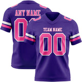 Custom Purple Pink-White Mesh Authentic Football Jersey