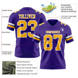 Custom Purple Gold-White Mesh Authentic Football Jersey