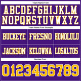 Custom Purple Gold-White Mesh Authentic Football Jersey