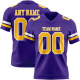 Custom Purple Gold-White Mesh Authentic Football Jersey