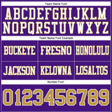 Custom Purple Old Gold-White Mesh Authentic Football Jersey