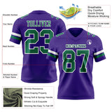 Custom Purple Kelly Green-White Mesh Authentic Football Jersey
