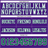 Custom Purple Kelly Green-White Mesh Authentic Football Jersey
