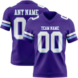 Custom Purple White-Light Blue Mesh Authentic Football Jersey
