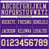 Custom Purple Cream Mesh Authentic Football Jersey