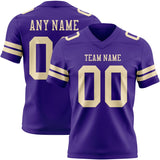 Custom Purple Cream Mesh Authentic Football Jersey