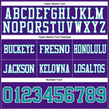 Custom Purple Teal-White Mesh Authentic Football Jersey