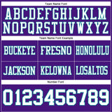 Custom Purple White-Teal Mesh Authentic Football Jersey