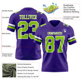 Custom Purple Neon Green-White Mesh Authentic Football Jersey