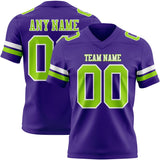 Custom Purple Neon Green-White Mesh Authentic Football Jersey