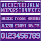 Custom Purple Light Blue-Pink Mesh Authentic Football Jersey