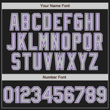 Custom Black Gray-Purple Authentic Raglan Sleeves Baseball Jersey