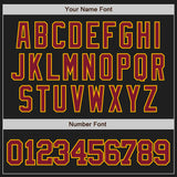 Custom Black Crimson-Gold Authentic Raglan Sleeves Baseball Jersey