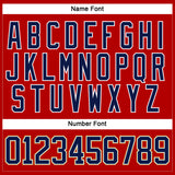 Custom Red Navy-Old Gold Hockey Lace Neck Jersey