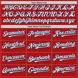 Custom Red White-Navy Mesh Authentic Throwback Baseball Jersey