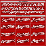 Custom Red White-Black Authentic Baseball Jersey