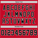 Custom Red Black-White Mesh Authentic Throwback Football Jersey