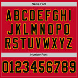 Custom Red Black-Gold Mesh Authentic Throwback Football Jersey