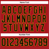 Custom Red Black-Gold Hockey Lace Neck Jersey