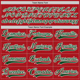 Custom Red Green-White Hockey Jersey